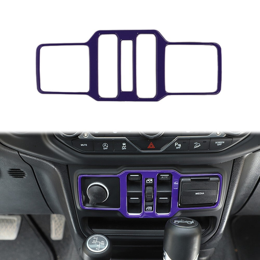 ABS Window Control Switch Panel Cover Trim for Jeep for Wrangler JL JT 18+ Purple