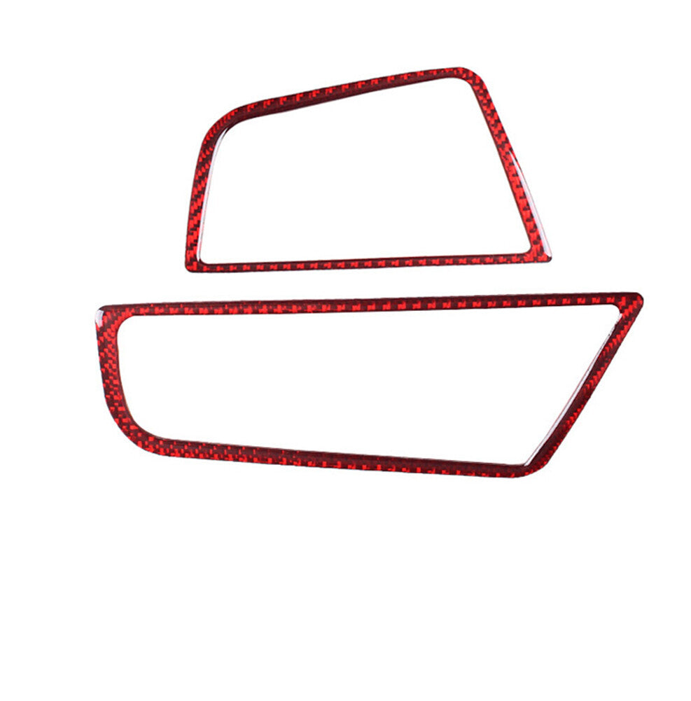 Red Carbon Fiber Side Air Vent Outlet Cover Trim for BMW 5 Series F10 2011-2017