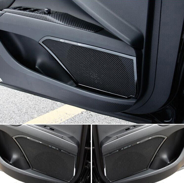 for Toyota for Camry 2018-2023 Black Steel Inner Door Horn Speaker Sound Cover Trims