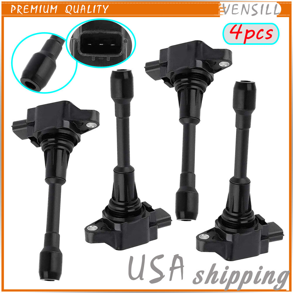 Set of 4 Ignition Coils Pack for Nissan Frontier 05-17 Versa March Micra UF719