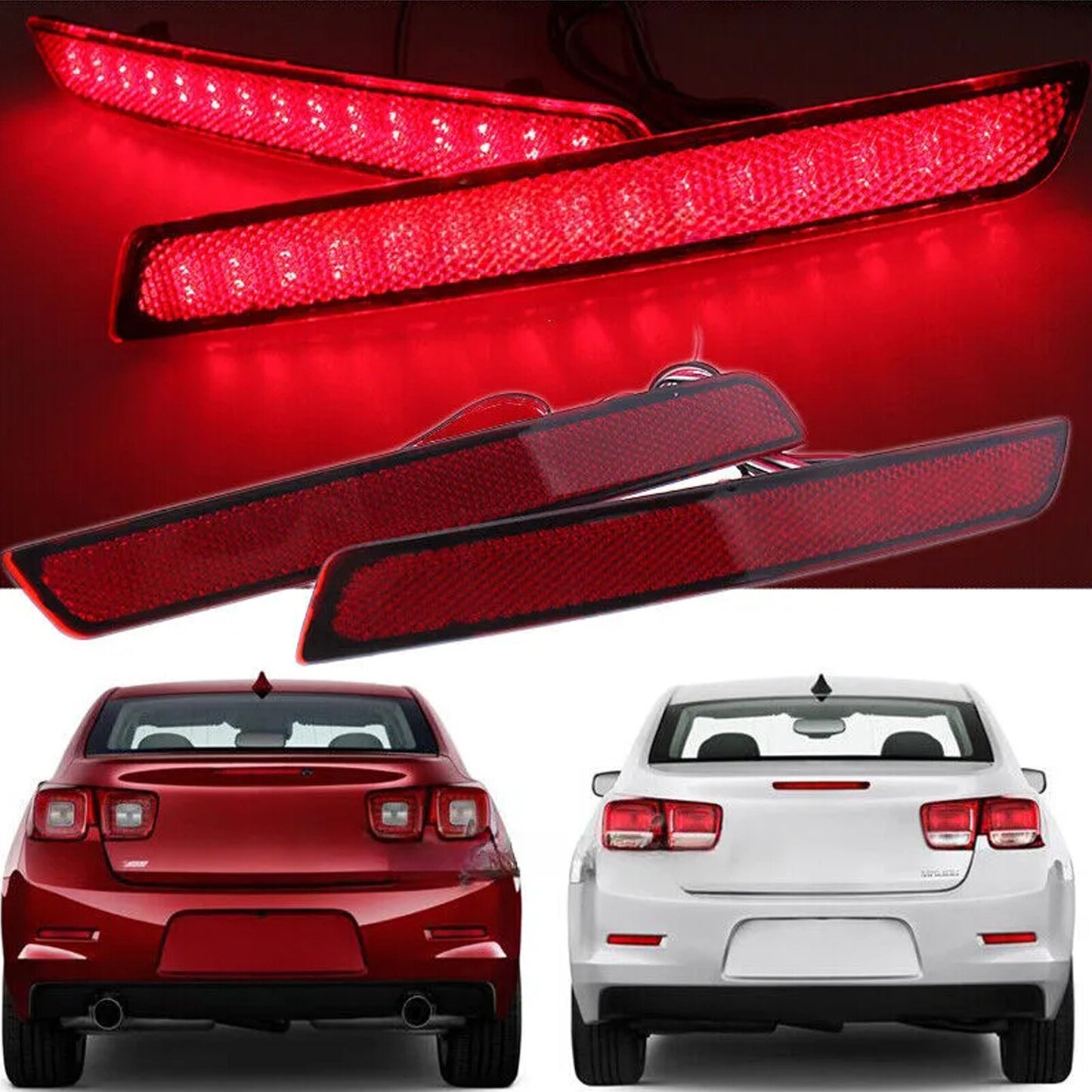 Red-lens LED rear bumper brake reflector light (Assy) for Chevrolet Malibu 2012-2015