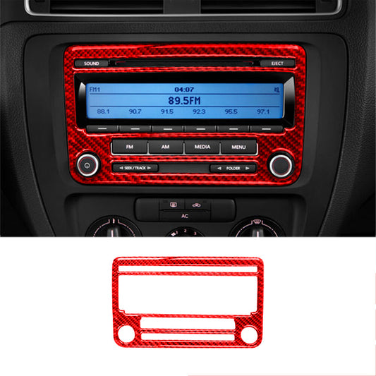 Red carbon fiber radio without navigation trimming for Volkswagen for Jetta 2011-2014 B