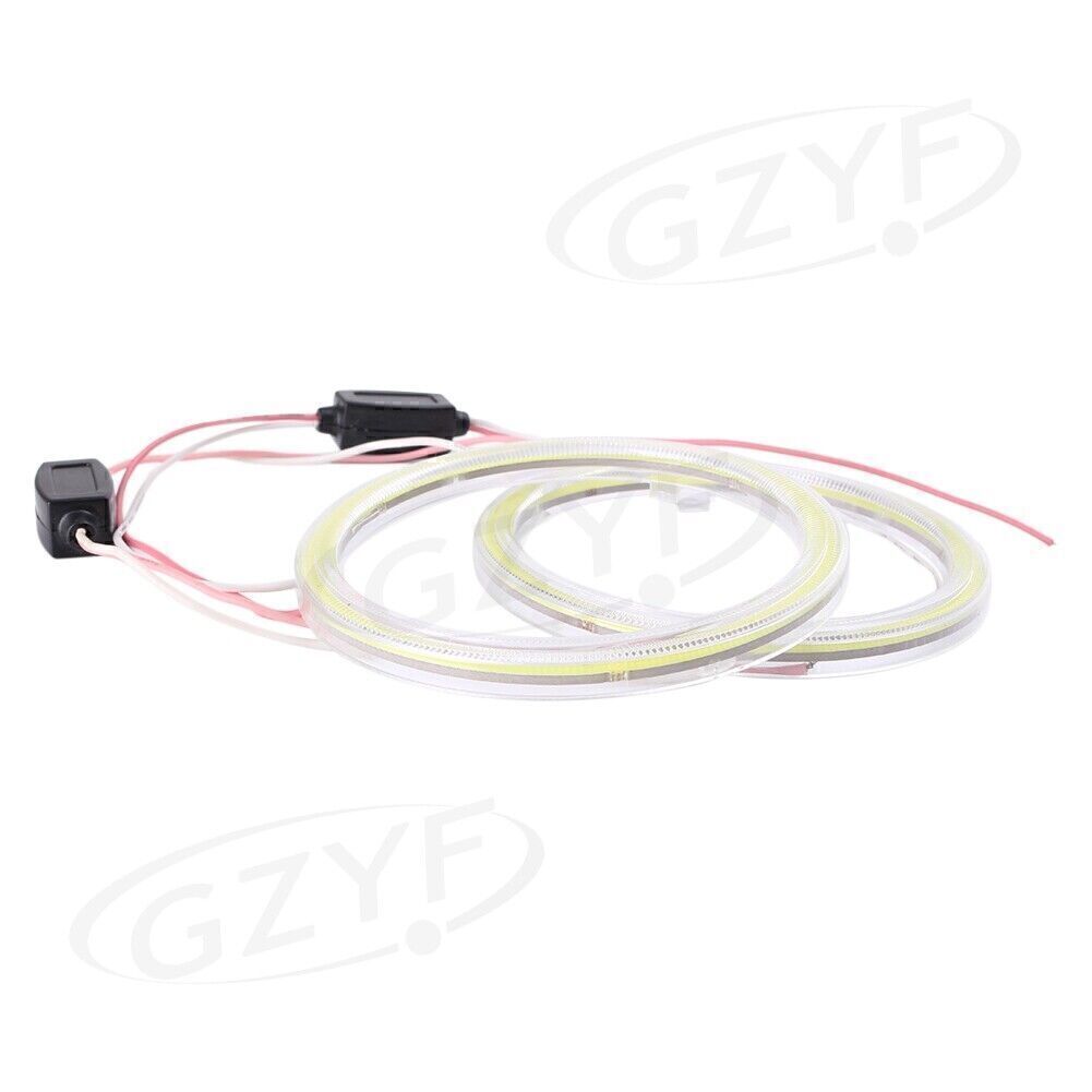 2x 100mm 117 COB LED Angel Eyes Halo Ring Fog Housing Lamps 12-24V Pure White
