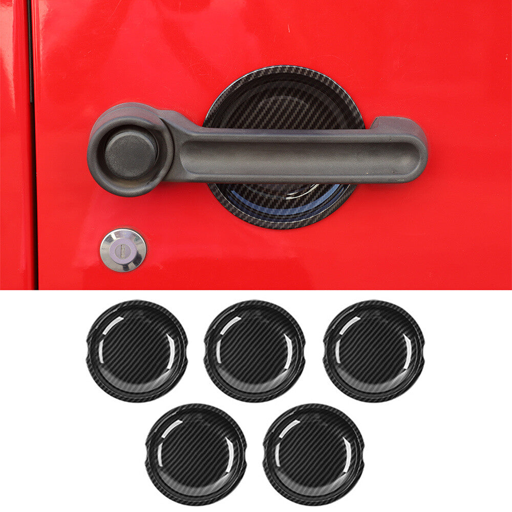 for Jeep for Wrangler JK 4Dr 2007-17 Side Tailgate Door Handle Bowl Trim ABS Carbon