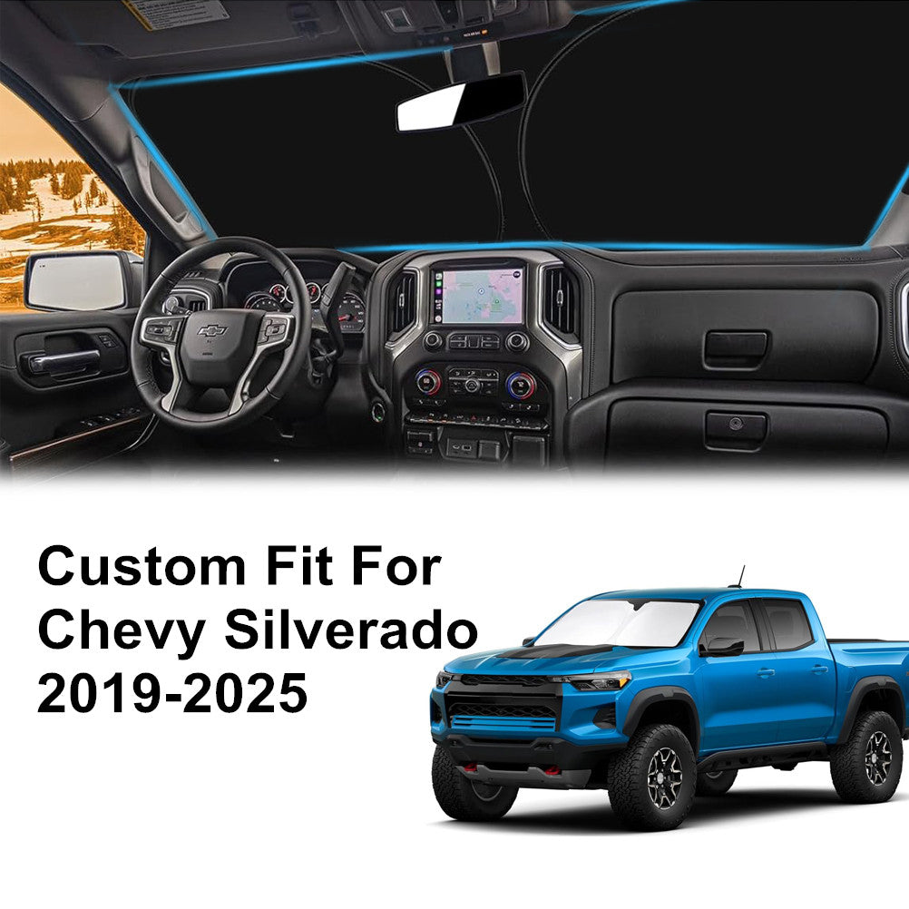 For 2019-2025 for Chevy Silverado 1500 Front Windshield Sun Shade Cover Accessories