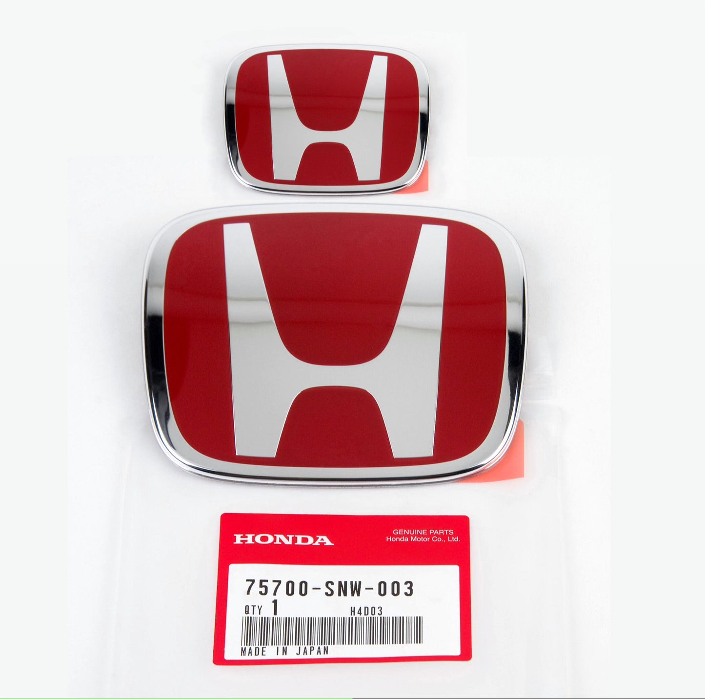 2PC RACING Red H Emblem Front  Rear For 06-15 for HONDA for CIVIC SEDAN EX LX SI