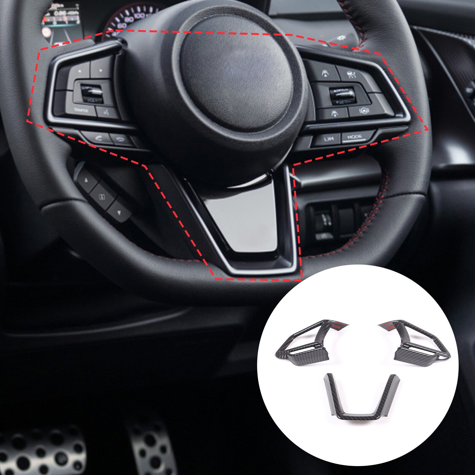 ABS carbon fiber driver assistance button cover for Toyota FJ Cruiser 07-21