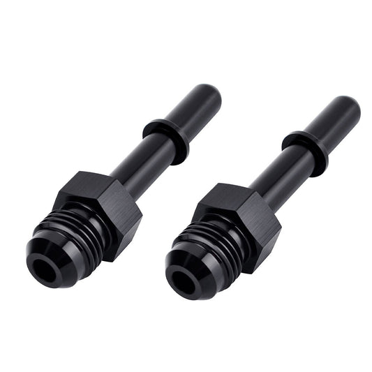 2Pcs Fuel Adapter Fitting 6AN AN6 Male to 5/16 Male GM Quick Connect LS Black