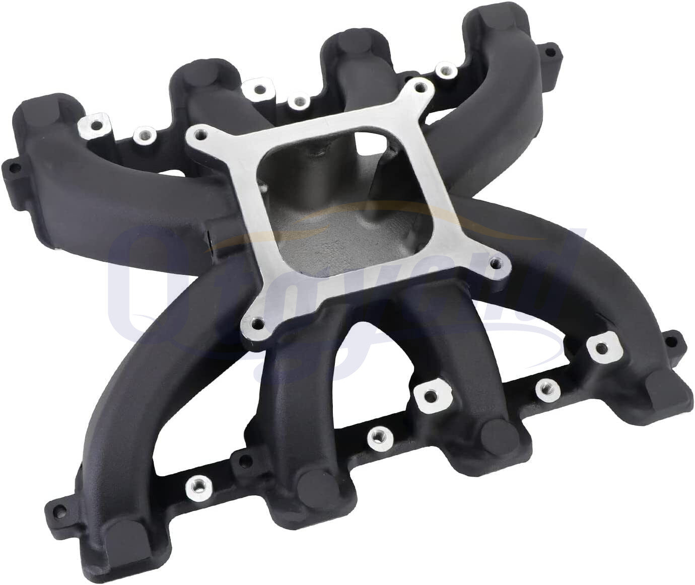 Single-plane mid-waist intake manifold with gasket suitable for GM engines LS1 LS2 LS6. Black.