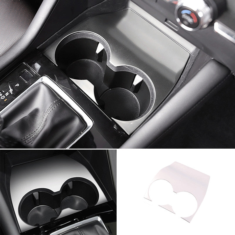 Silver Stainless Middle Console Water Cup Frame Trim for Mazda 3 Axela 2019-2022