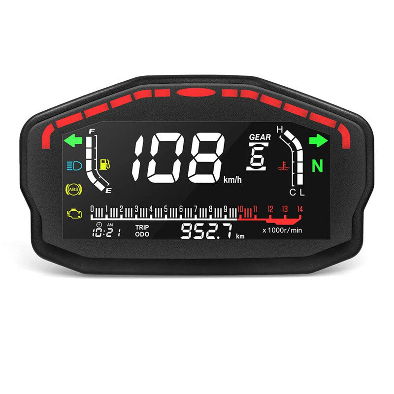 Universal Digital Moto Dash Panel LCD Dashboard Speedometer Odometer Tachometer