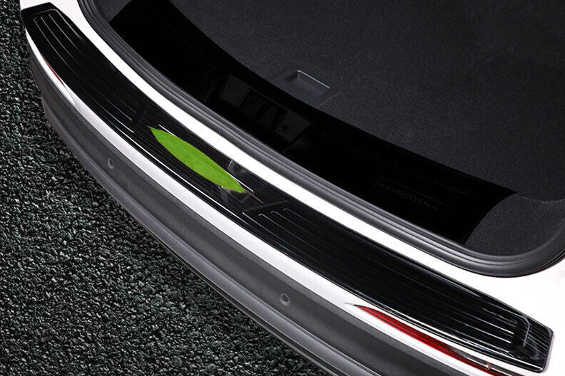 Plate Protector Outer Rear Bumper Sill for Lincoln Corsair 20-22 Steel Black