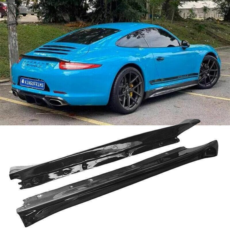 Carbon fiber for Porsche 911 991.1 V Style 2005-2011 Side Skirt Extension Kit