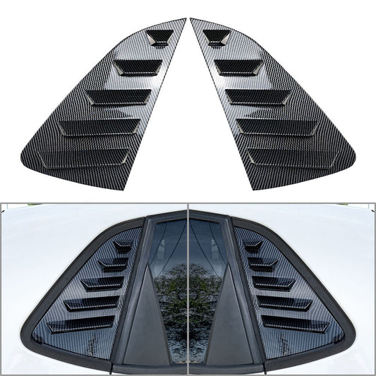 Rear Side Window Louver Vent Trim Cover 2PCS for VW Polo MK6 2018+ Carbon Fiber