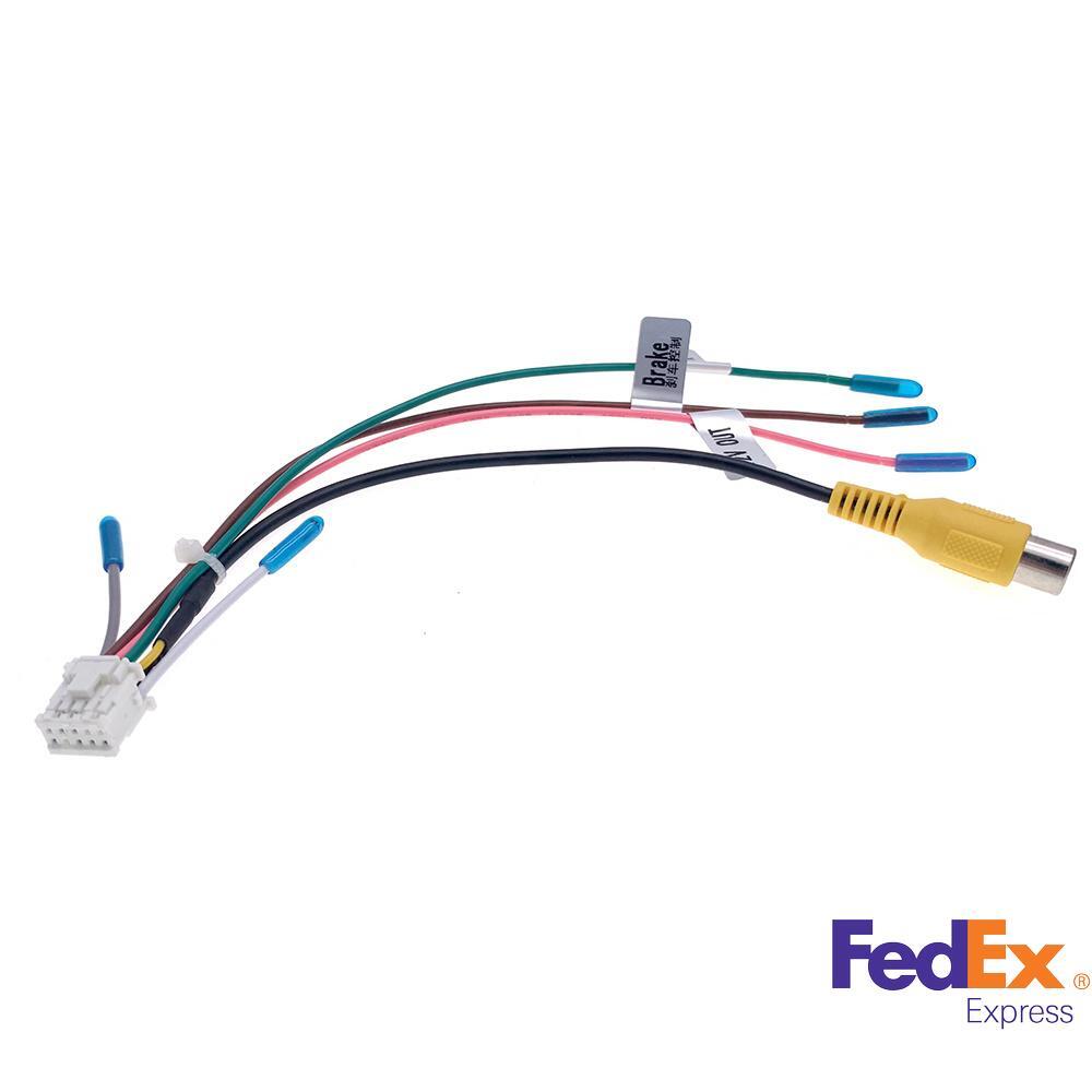 1PC 10 Pin Car RCA Rear View Camera Video Input Cable Adapter Wiring Connector