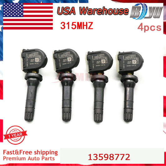 13598772 Tire Pressure Monitor Sensors 4X TPMS Fit For GM for Chevy for GMC for Buick NEW