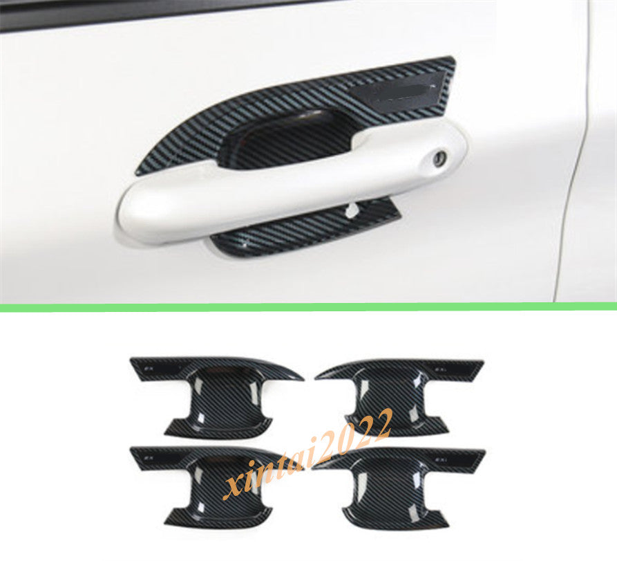 4X for Ford Explorer 2020-2023 ABS Carbon Fiber Car Outside Door Bowl Cover Trim