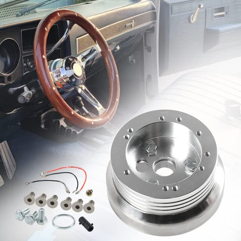 5-hole and 6-hole automotive steering wheel hub adapters, auto-polishing hub connectors, US stock
