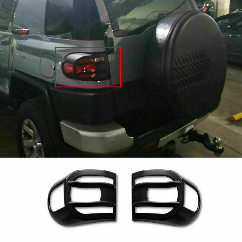 Black Rear Tail Light Lamp Cover Trims Protector for Toyota FJ Cruiser 2007-2014