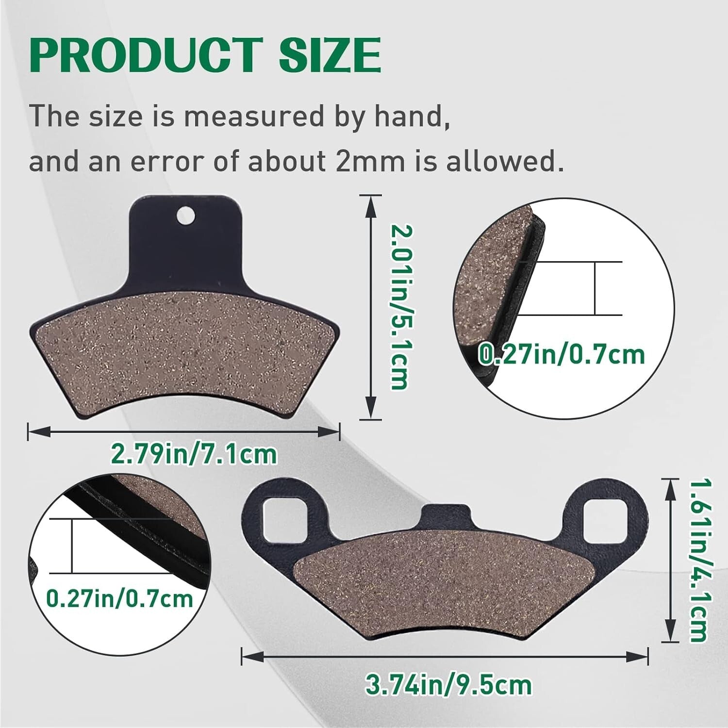 FrontRear Brake Pads for Polaris Sportsman 500 Sport 400 Diesel 455 Xpedition