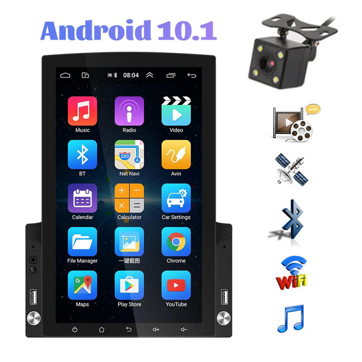 9.7in Double 2 DIN Android 10 Touch Screen Car Stereo Radio GPS Wifi Mirror Link