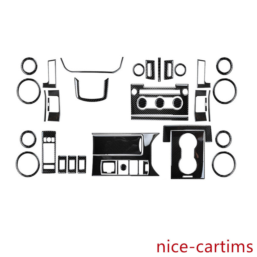 Kit For LR for Range Rover Sport 2014-2017 Interior Full Set Trim 42Pcs Carbon Fiber