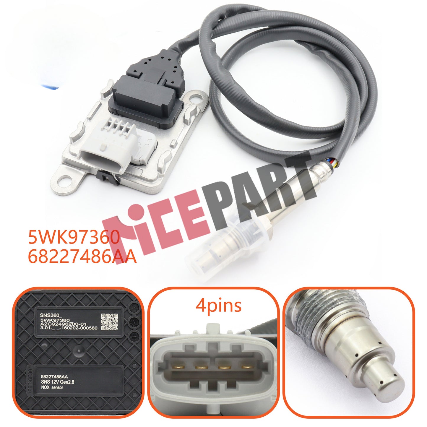68227486AA new Nitrogen Oxide (NOx) Sensor Compatible with for Ram 3500 2500 2014-2017