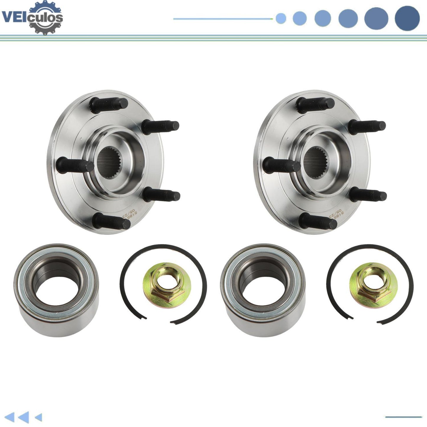 2Pcs Wheel Bearing and Hub Assembly For 01-11 for Ford Escape for Mazda Tribute 518515