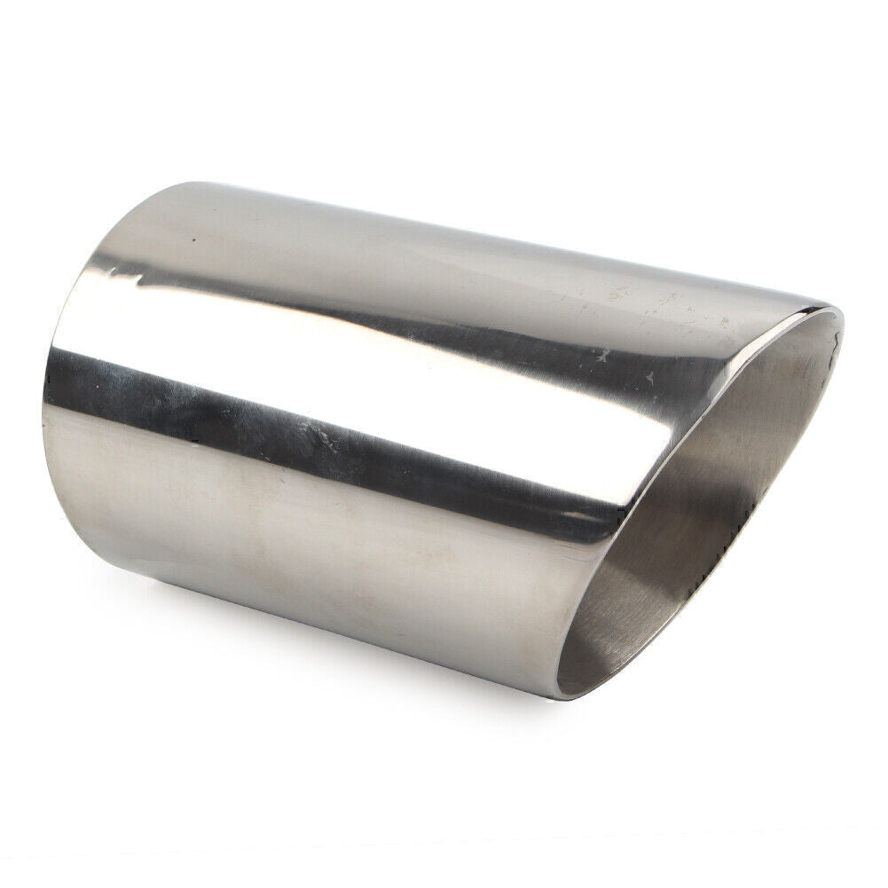 89mm Stainless Steel Automotive Exhaust Muffler Tip Pipe Round Fitting Silver