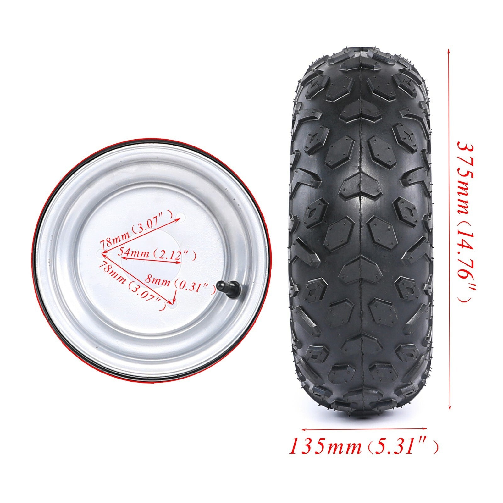 4pcs 145/70-6 145/70x6 Tyre and Rim 6 Wheels for LT50 ATV Quad Bike Go Kart 110