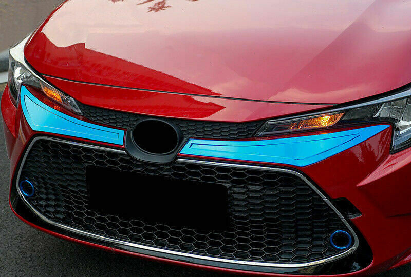 for Toyota for Corolla 2019-2022 Blue Titanium Front Grille Grill Strip Cover Trim