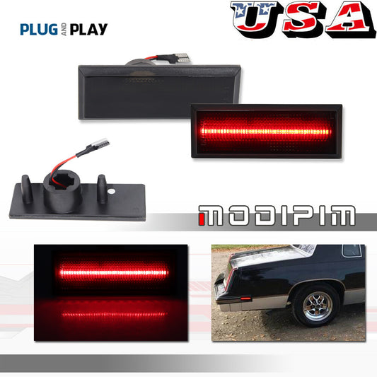 Red LED Rear Quarter Marker Light Kit for 81-88 Cutlass Smoked Lenses