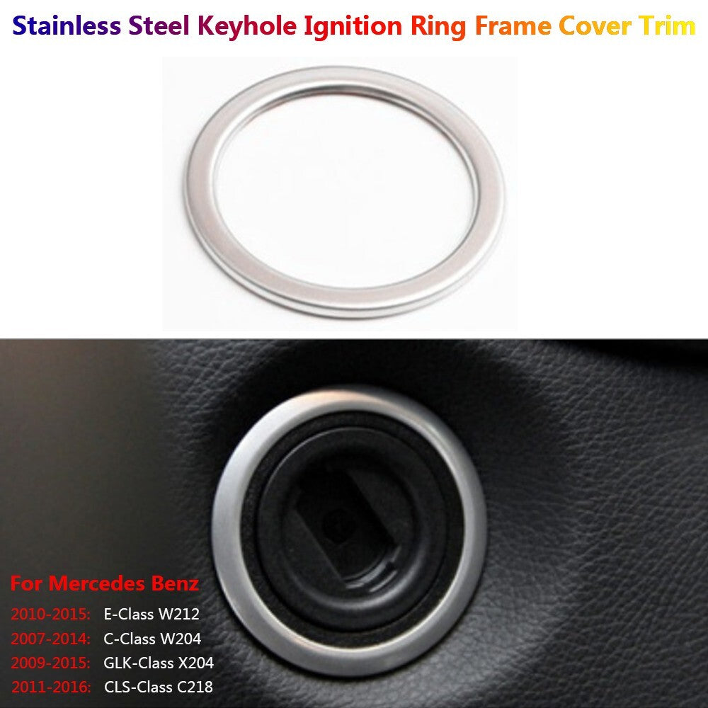 Stainless for Mercedes-Benz W204 W212 C218 X204 Car Ignition Key Hole Cover Trim