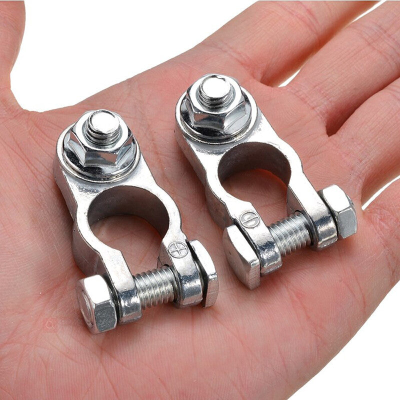 Copper automotive battery clip terminal connector with zinc terminals, single row, 2 pieces