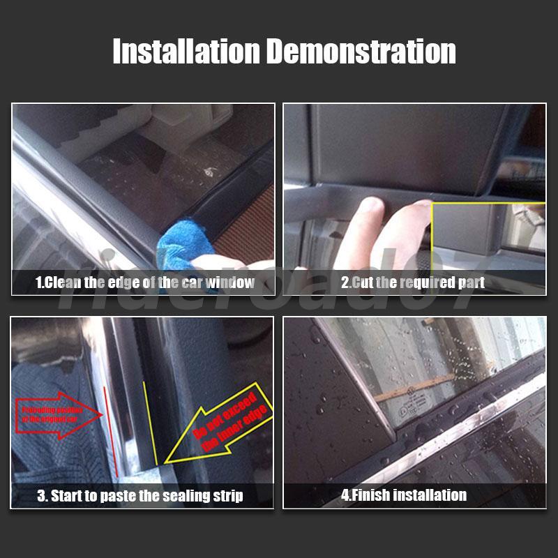 4M Rubber Seal Strip Trim Edge Moulding Weatherstrip Car Front Rear Side Window