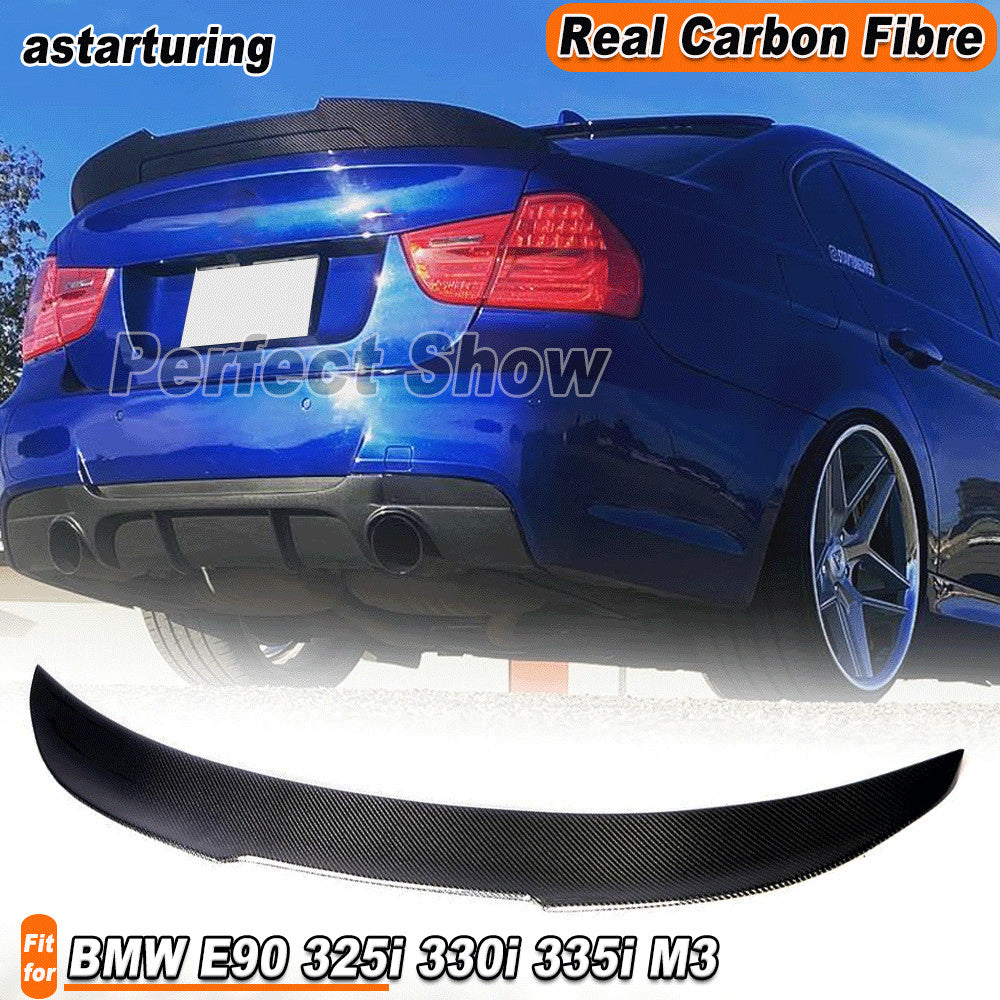 Fit for BMW E90 325i 330i 335i M3 05-12 REAL Carbon Rear Trunk Spoiler Wing Lip