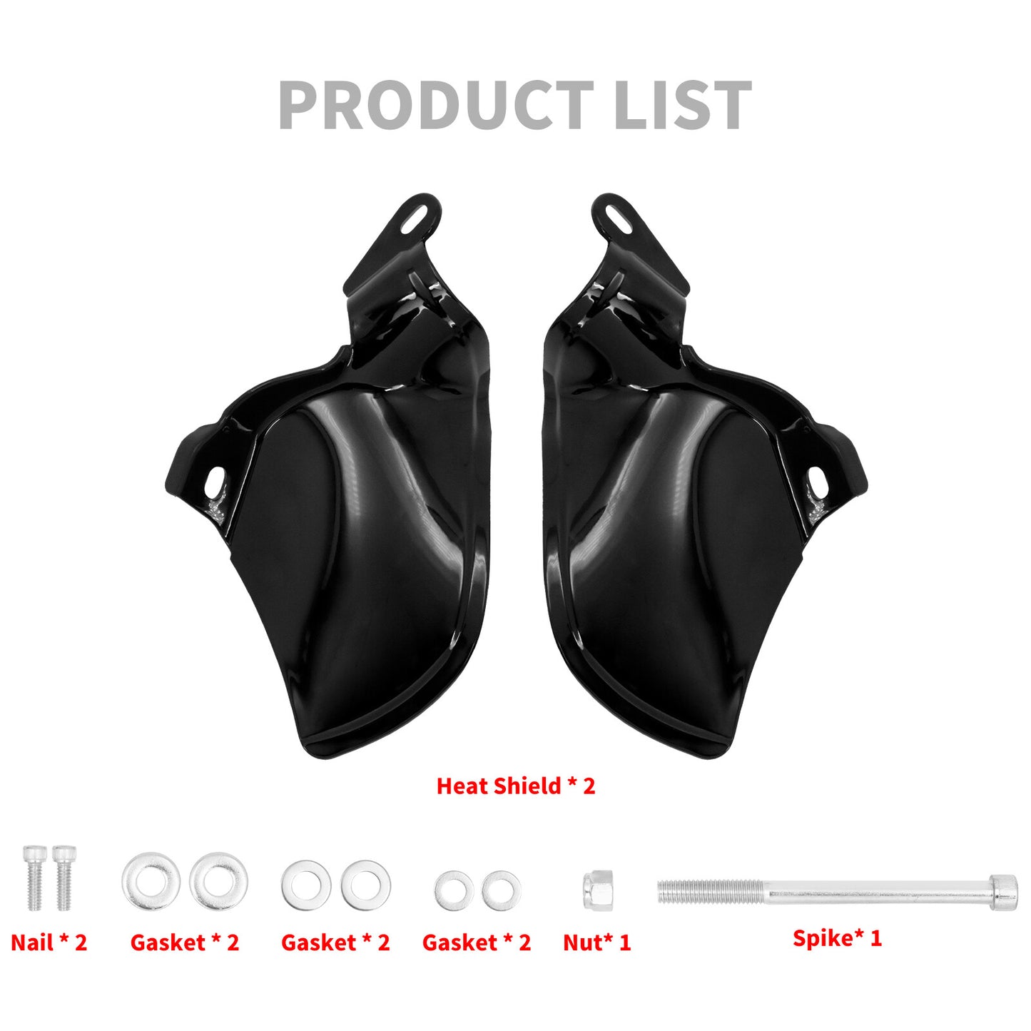 Black Saddle Heat Shield Air Deflectors for Harley Softail Fat Boy Breakout 18+
