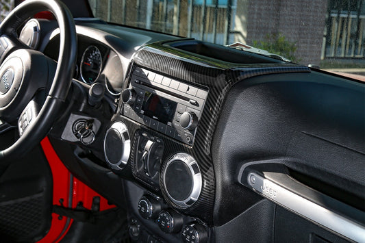 Carbon Center Dashboard Decor Navigation Panel Cover for Jeep for Wrangler JK 11-17
