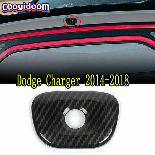 Rear Tailgate Camera Cover Trim Bezels for Dodge Charger 2014-2018 Carbon Fiber