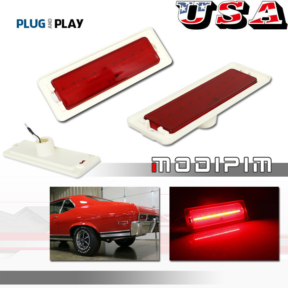 Red lens LED rear corner side marker indicator for 1970-1974 for Chevrolet Nova