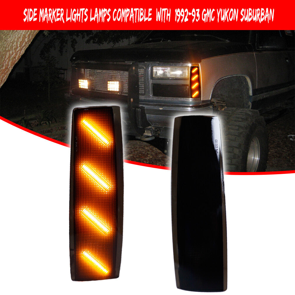 Smoked lens, amber front corner side marker light, suitable for 1992-93 Gimsey for Yukon suburbs.