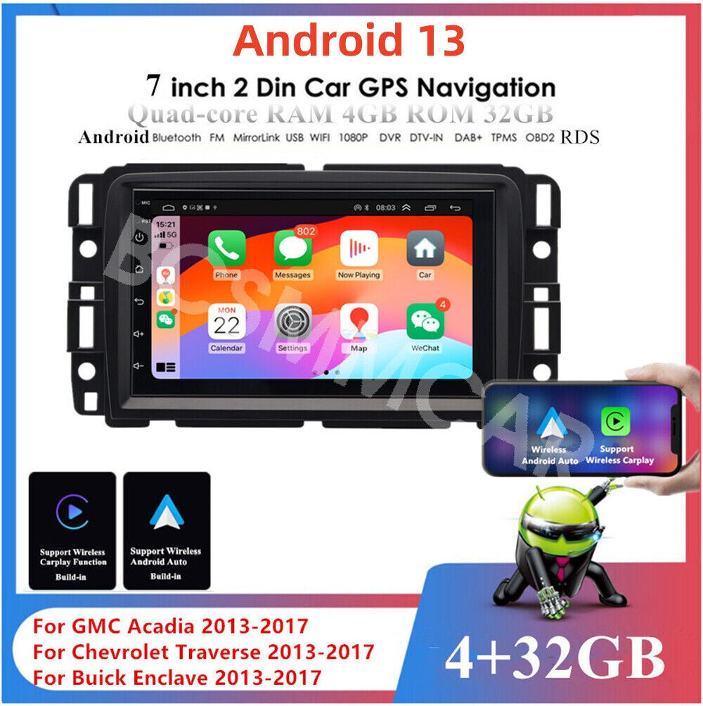 Fit for GMC Acadia 2013-2017 Car Stereo Radio GPS WIFI Touch Screen BT Camera