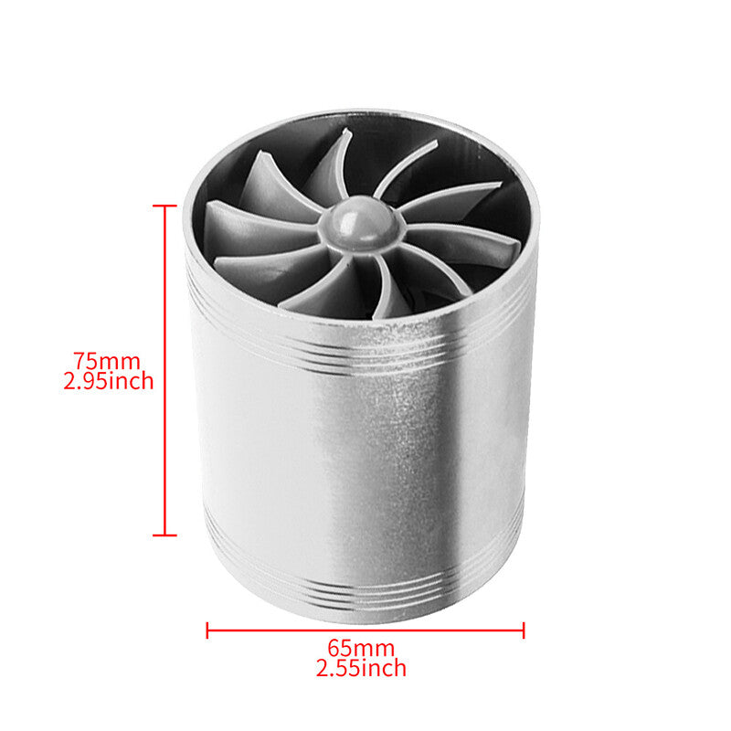 Car Air Intake Turbonator Double Fan Universal Turbine Gas Fuel Saver Turbo