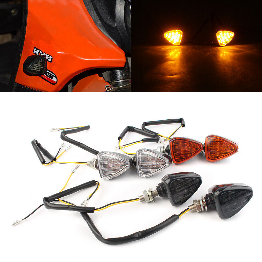 2x LED Turn Signal Lights Indicator Smoke Lens for Honda for Kawasaki for Yamaha