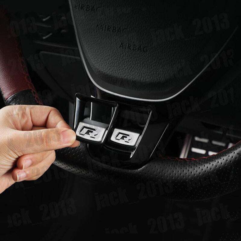 Black Car Steering Wheel Sequin Cover Trim for Volkswagen for VW T-ROC 2018-2022