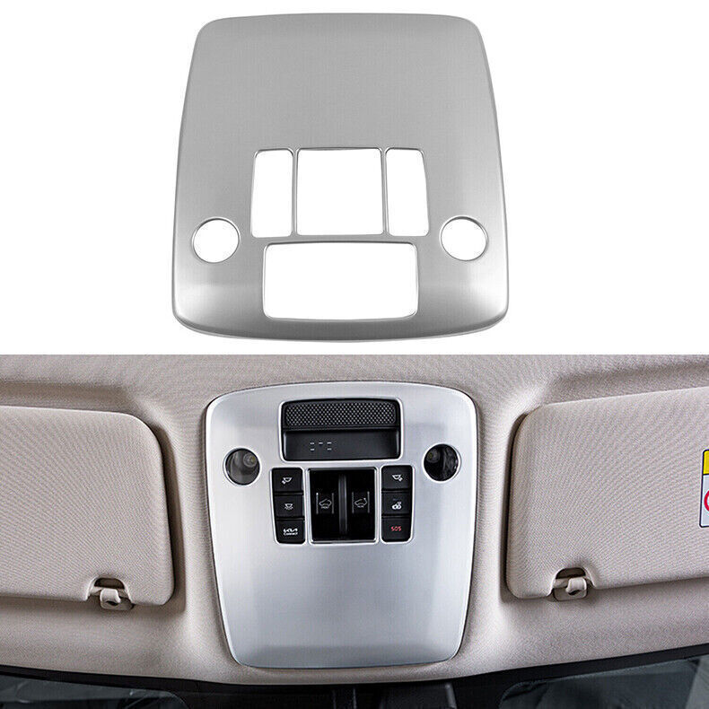 for Kia Carnival 22-24 Matte Silver Front Roof Reading Light Lamp Frame Trim 1PC