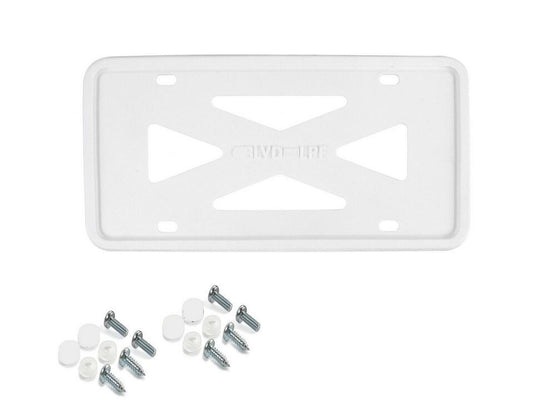 1 piece of white silicone car license plate frame cover for trunk, suitable for Jeeps.
