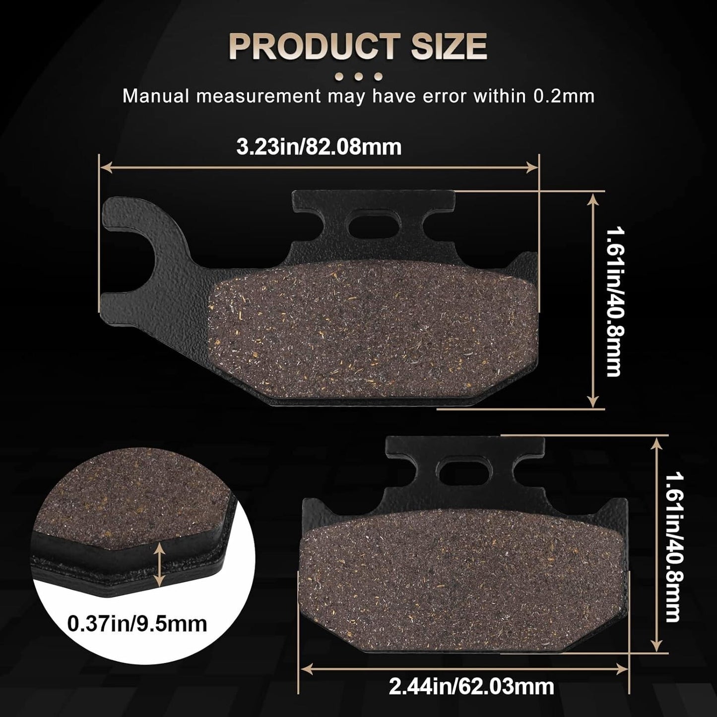 Brake Pads for Yamaha Rhino 450 2004-2009 700 700R 2006-2015 Rhino 660