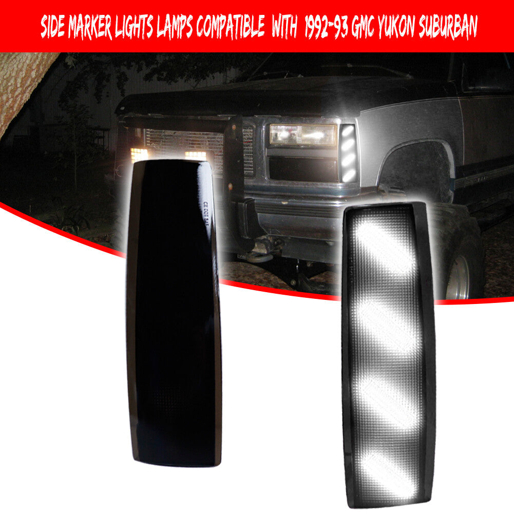 Smoked lens, white front corner side marker light, suitable for 1992-93 Gimsey for Yukon suburbs.