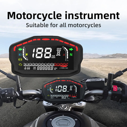Motorcycle LED LCD Speedometer Water Temperature Fuel Gauge Digital Odometer kit